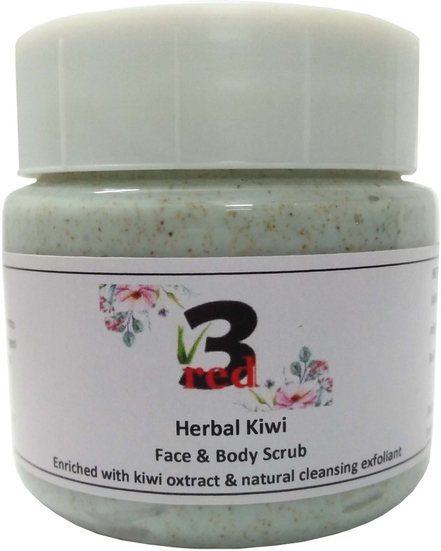 3red Herbal Kiwi Face & Body Scrub Enriched with kiwi oxtract & natural cleansing exfoliant Scrub(150 ml)