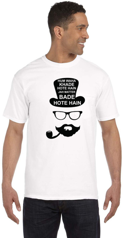 singh style Graphic Print Men Round Neck White T-Shirt