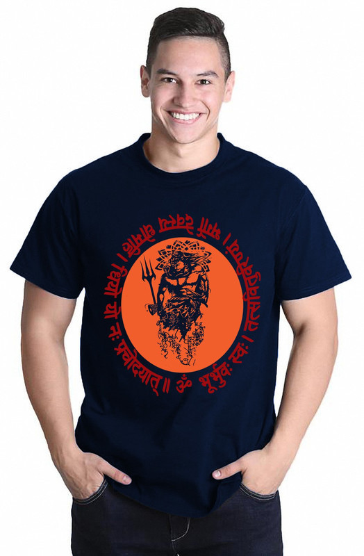 mebadass Conversational, Graphic Print Men Round Neck Dark Blue T-Shirt