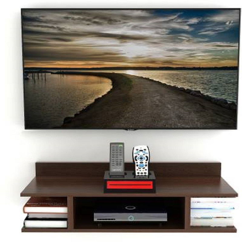 brand era beautiful wooden wall set up box Engineered Wood TV Entertainment Unit(Finish Color - brown)