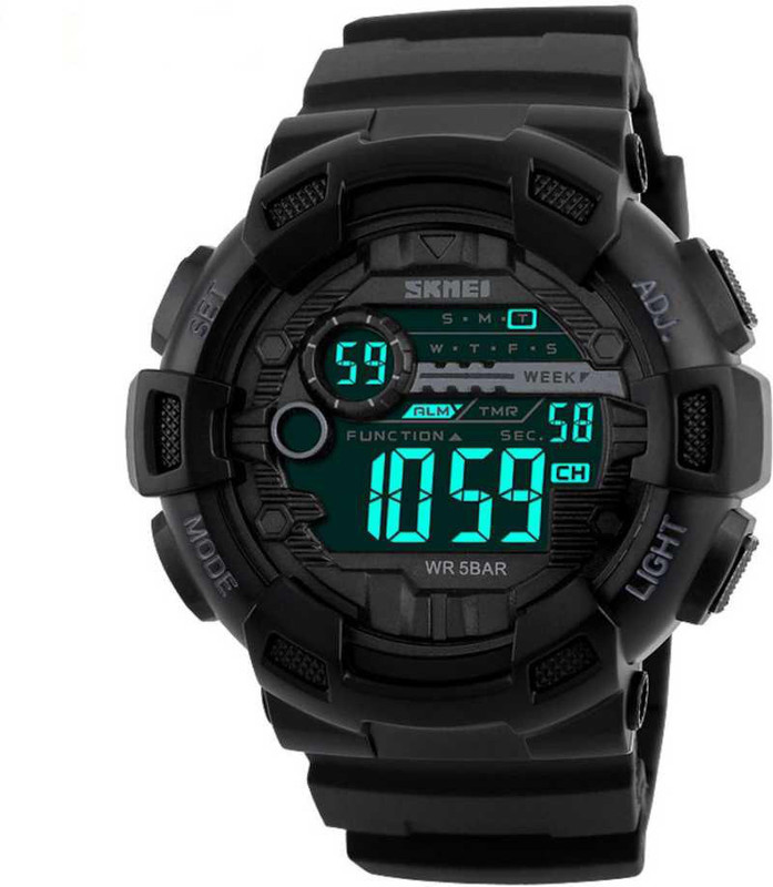 skmei black digital watch