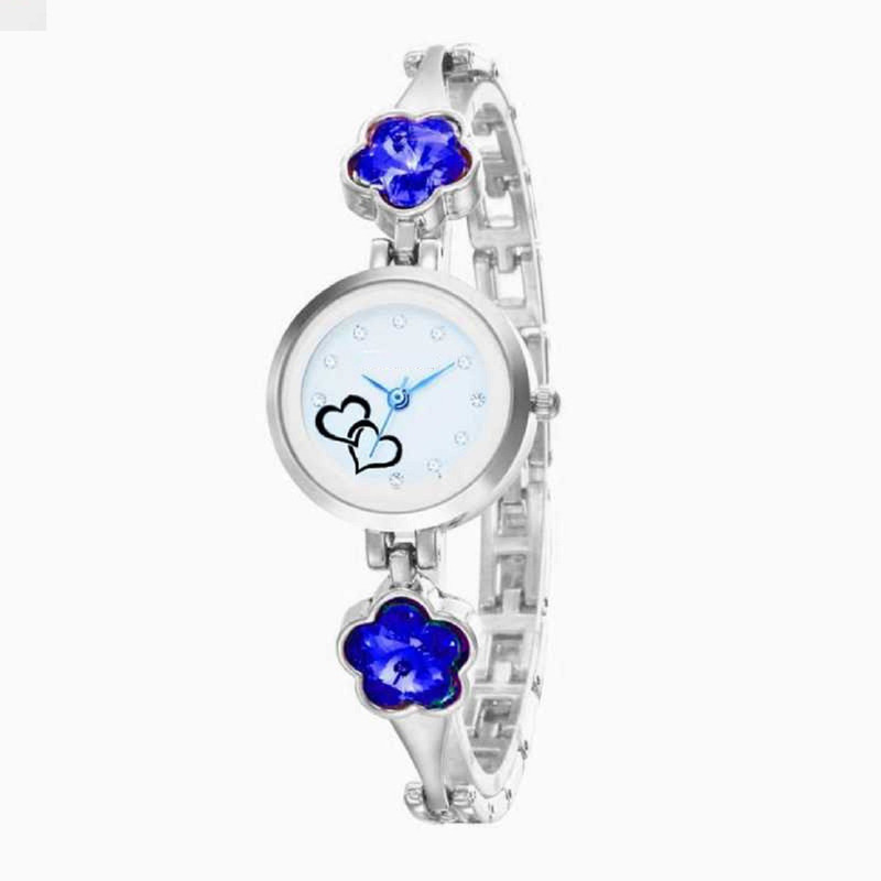 cameron silver Ladies skyblue Crystal Diamond Watch Women Casual Analog New Rhinestone Silver Gold Saat Love Heart Lady Bracelet Analog Watch - For Girls Analog Watch  - For Women