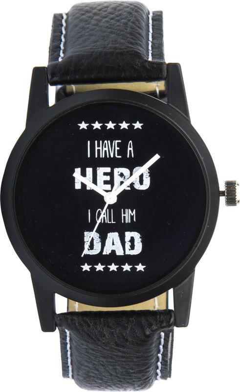 strodix black leather belt watch i have a hero i call him dad watch 7819970017 Analog Watch  - For Boys & Girls