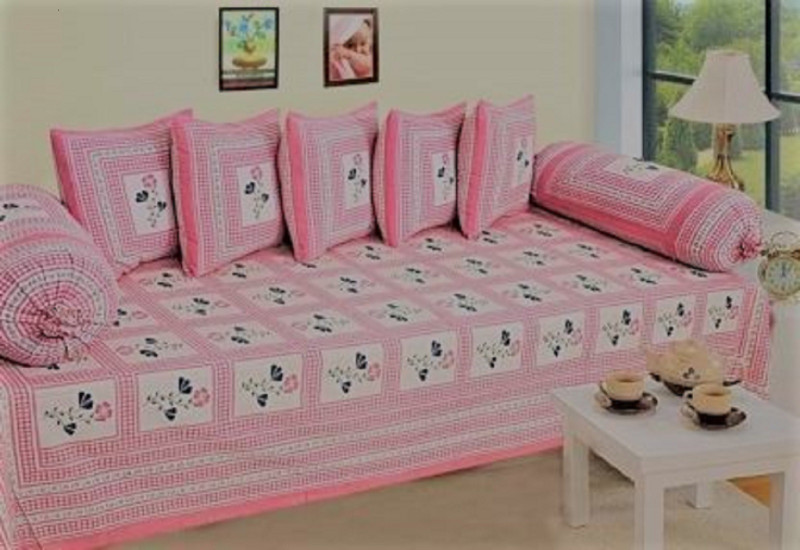 sapphirelanes Cotton Floral, Geometric Diwan Set