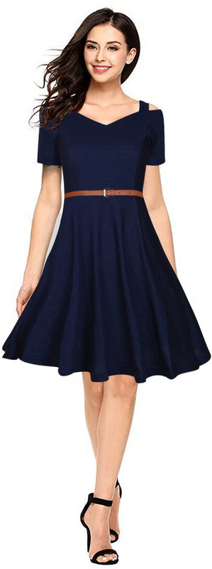 khatumbdi Women Maxi Blue Dress