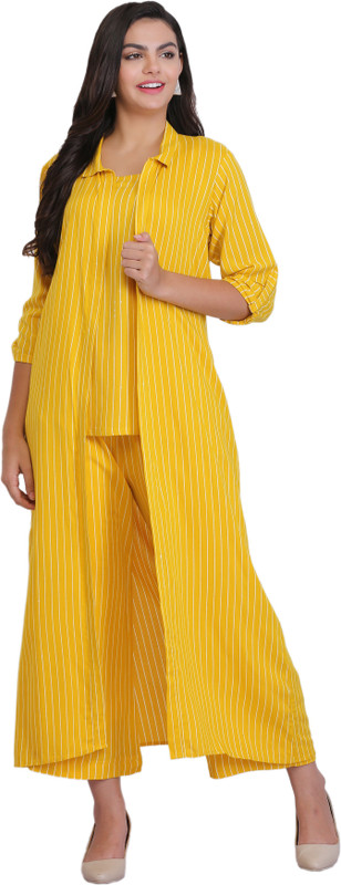 dezireroots Women Ethnic Jacket, Kurta and Palazzo/Trouser Set