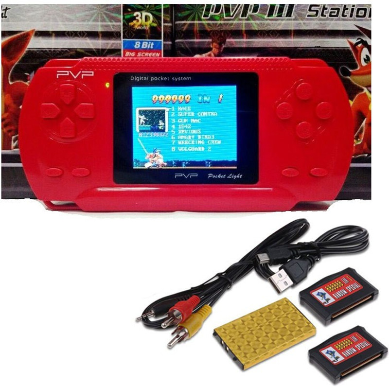KLUZIE 8bit Handheld Game Player Video Game Console with AV Cable TV-ou 8 GB with Mario, DR MARIO, CONTRA, CRICKET GAME, TURTLE, SUPER MARIO, OTHER 3000 FAMOUS GAMES(Multicolor)
