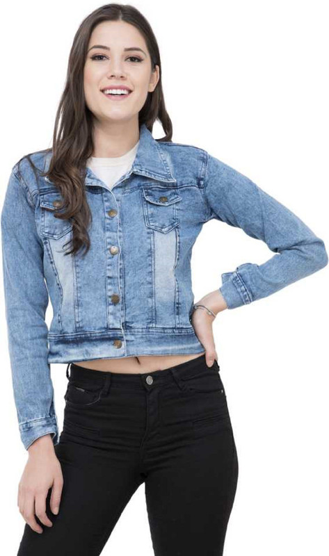clothvilla Full Sleeve Solid Women Denim Jacket