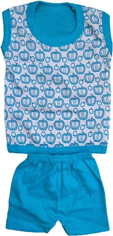 baby sikha Boys & Girls Casual T-shirt Pant(Light Blue)
