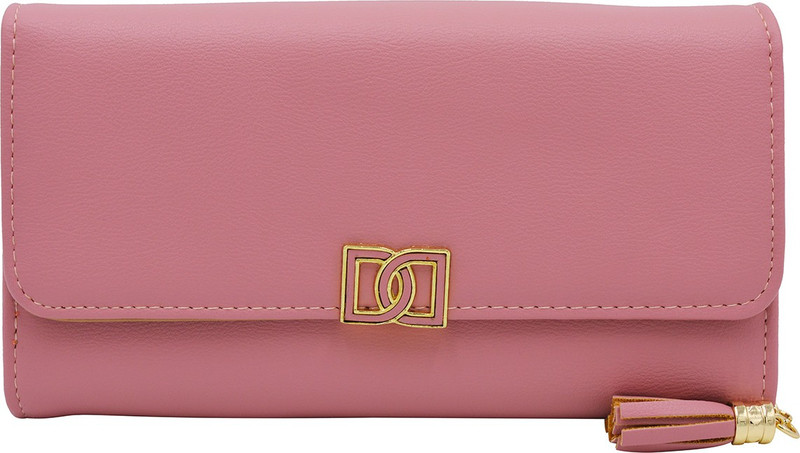 minaar Women Pink Artificial Leather Wrist Wallet(5 Card Slots)