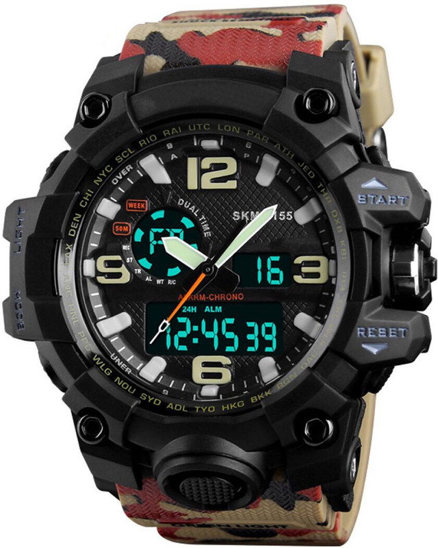 webro Skmei 1155-Army Chronograph Sport Dual Time Premium Quality Digital Analog Wrist Analog-Digital Watch  - For Men