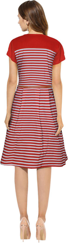 stylee Women Skater Red Dress