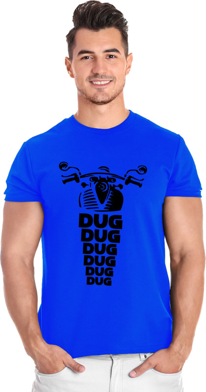 covozo Printed Men Round Neck Blue T-Shirt
