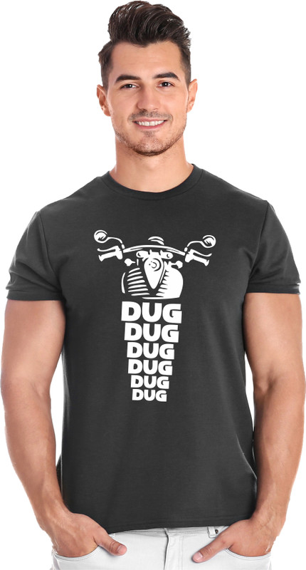covozo Printed Men Round Neck Black T-Shirt