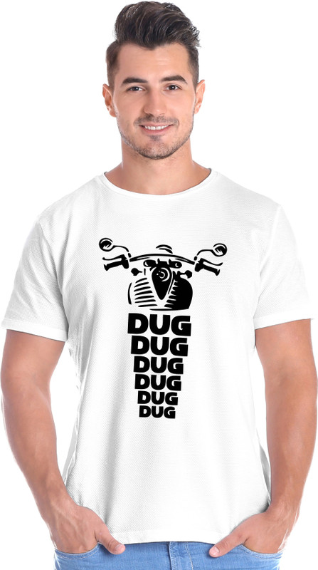 covozo Printed Men Round Neck White T-Shirt