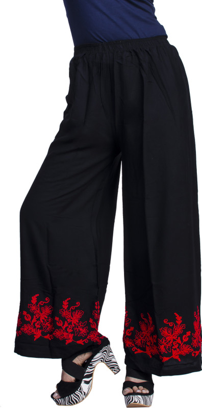 4cats Flared Women Black Trousers