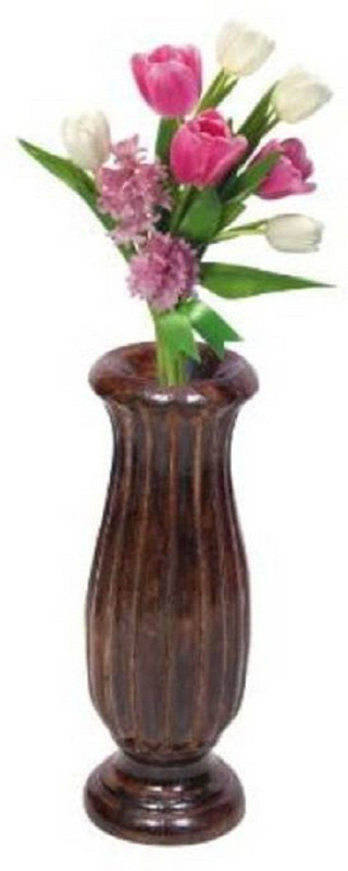all crafts art wooden flower vas, carving flower pot Wooden Vase(22 inch, Brown)