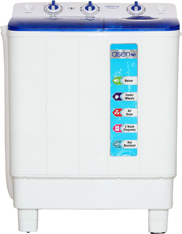Aisen 7 kg Semi Automatic Top Load White, Blue(A70SWM600) Aisen 7 kg Semi Automatic Top Load White, Blue(A70SWM600)
