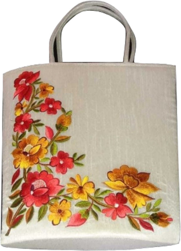 priyanka enterprises color full Embroidered bag white Waterproof Multipurpose Bag(White, 5 L)