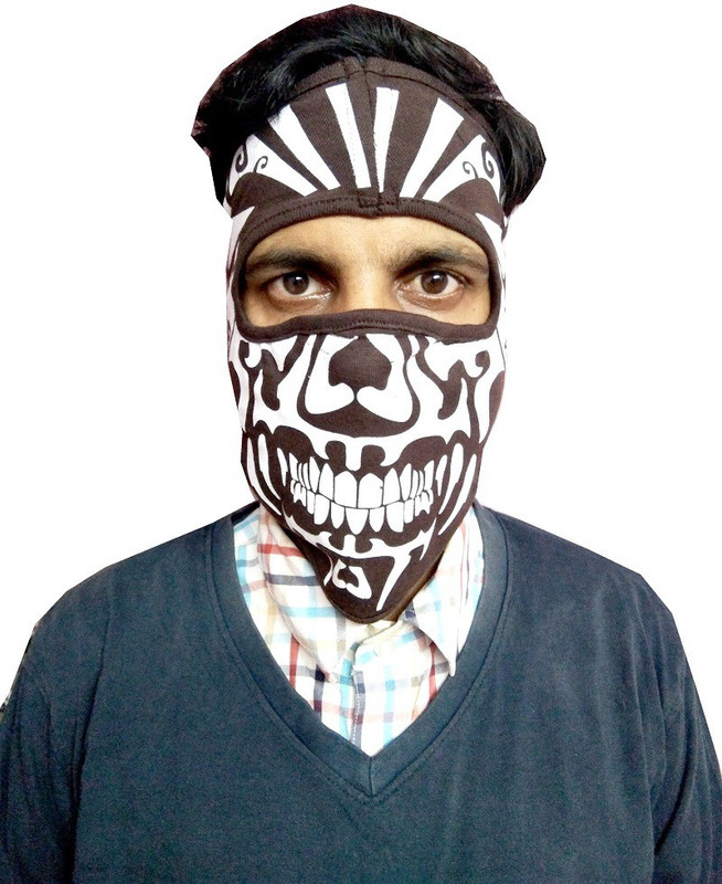 comfy care Brown, White Bike Face Mask for Boys & Girls(Size: Free,  Balaclava)