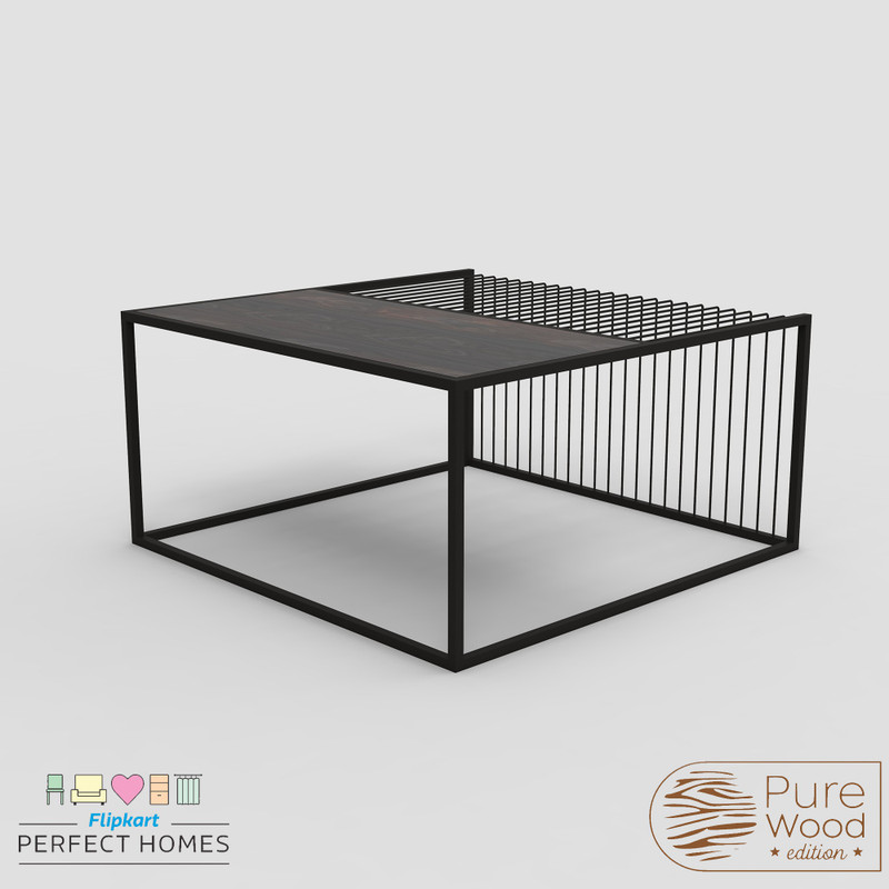 Flipkart Perfect Homes CAMLIN Coffee Table Solid Wood Coffee Table(Finish Color - Dark Walnut)
