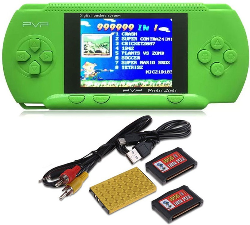 KLUZIE 8bit Handheld 8 GB with Mario, DR MARIO, CONTRA, CRICKET GAME, TURTLE, SUPER MARIO, OTHER 3000 FAMOUS GAMES(Multicolor)