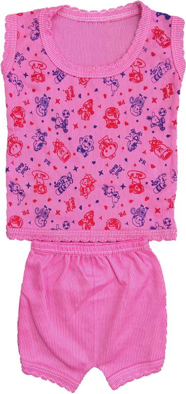 baby sikha Baby Boys & Baby Girls Casual T-shirt Pant(Pink)