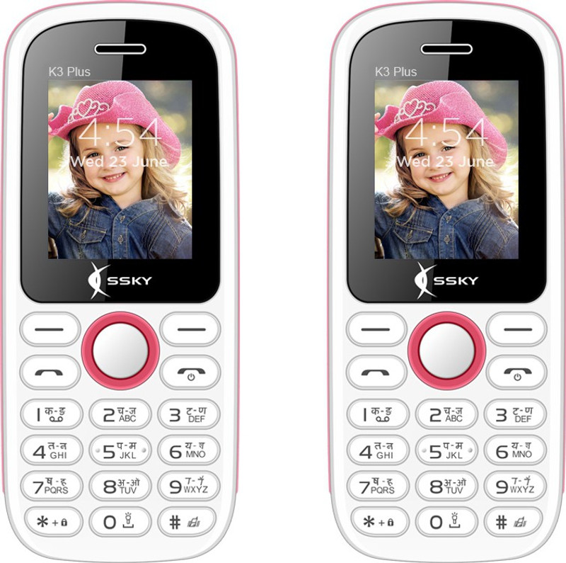 Ssky K3 Plus Combo of Two Mobiles(White&Pink) Ssky K3 Plus Combo of Two Mobiles(White&Pink)