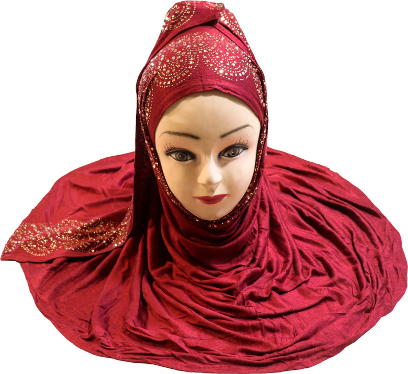 justkartit Embellished Cotton Blend Women Scarf