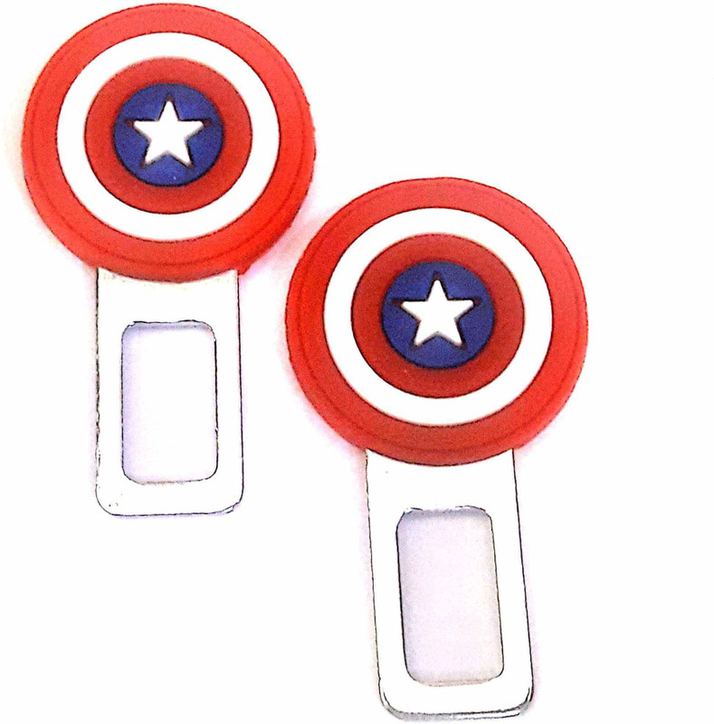 prasoum Alloy and PVC Seat Belt Buckle, Car Safety Alarm Stopper Seat Belt Extender Clip(Red, Blue, White)