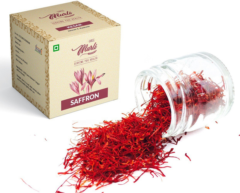 shree murli Kashmiri Saffron (Kesar) 100% Natural 3 gram(3 x 1 g)