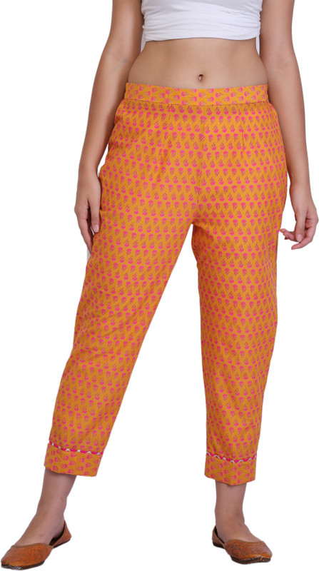 dezireroots Slim Fit Women Yellow Trousers