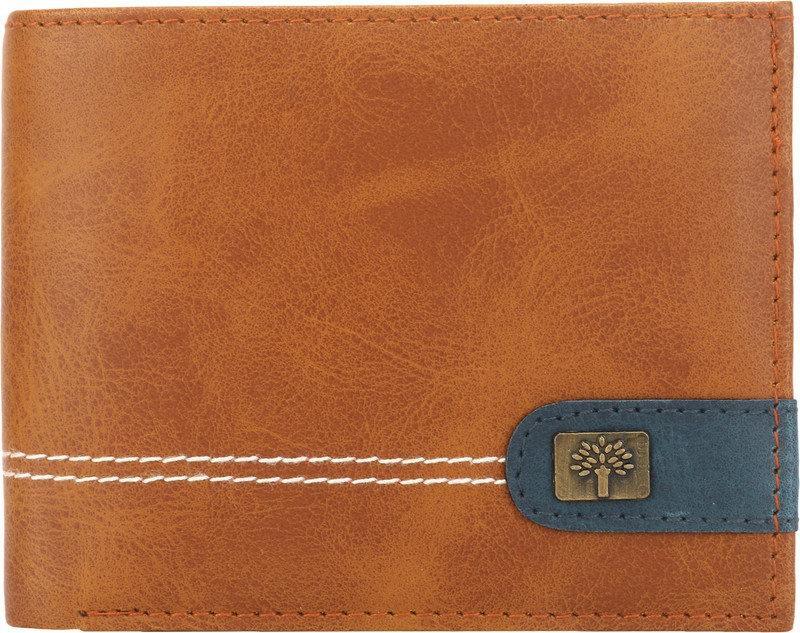 san fashion world Men Tan Genuine Leather Wallet(8 Card Slots)