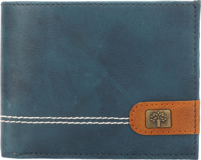 san fashion world Men Blue Genuine Leather Wallet(8 Card Slots)