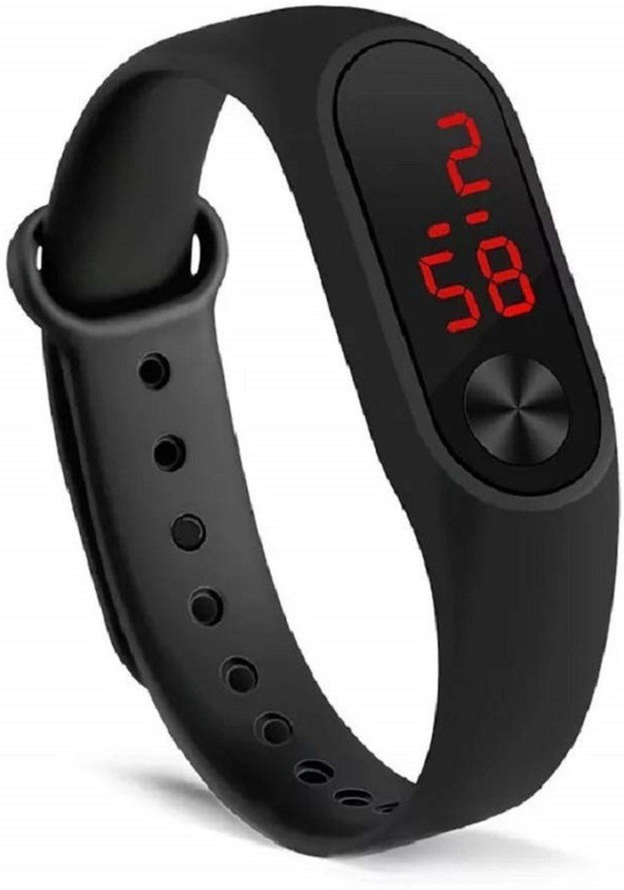 jai malhar enterprise Black Colour Silicone Digital LED Bracelet Band Wrist Watch RES-L-RED Digital Watch  - For Boys & Girls