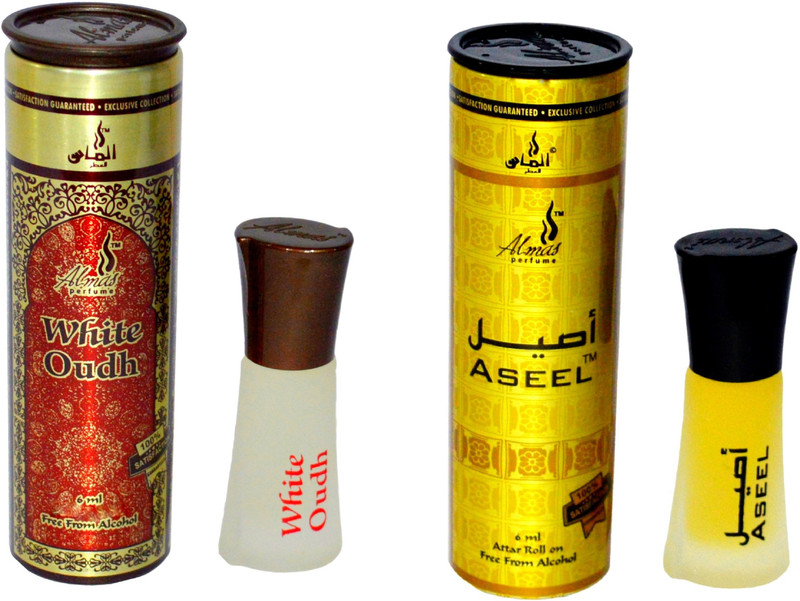 Almas WHITE OUDH and ASEEL UAE fascinating fragrance pocket ( PACK OF 2 ) Floral Attar(Floral)