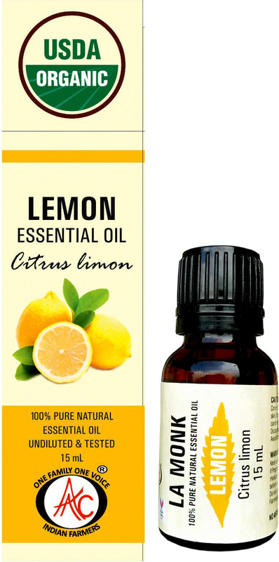 la monk USDA Organic Lemon Oil (Citrus limon - 15ML) 100% Pure and Natural(15 ml)