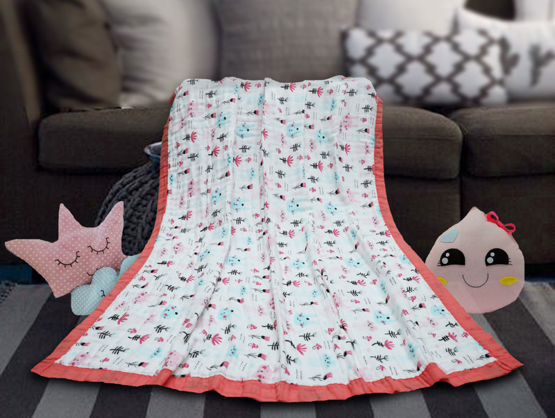 lillypupp Animal Double AC Blanket(Cotton, White)