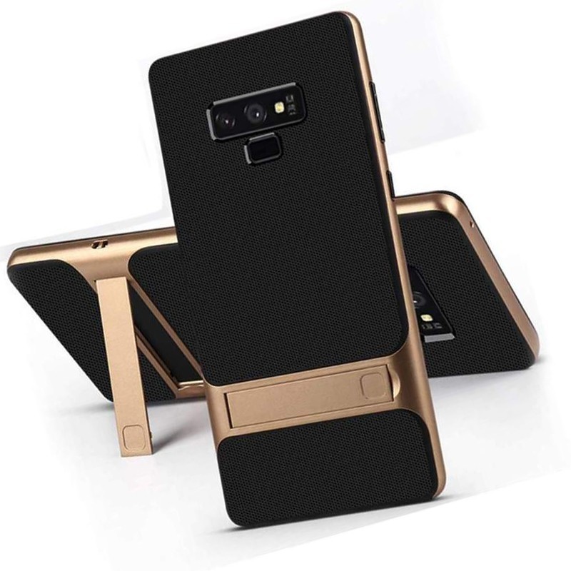 Mobikcity Back Cover for Samsung Galaxy Note 9 Armor Silicone Bracket Dual Hybrid KickStand Case (Gold)(Gold, Shock Proof, Silicon)
