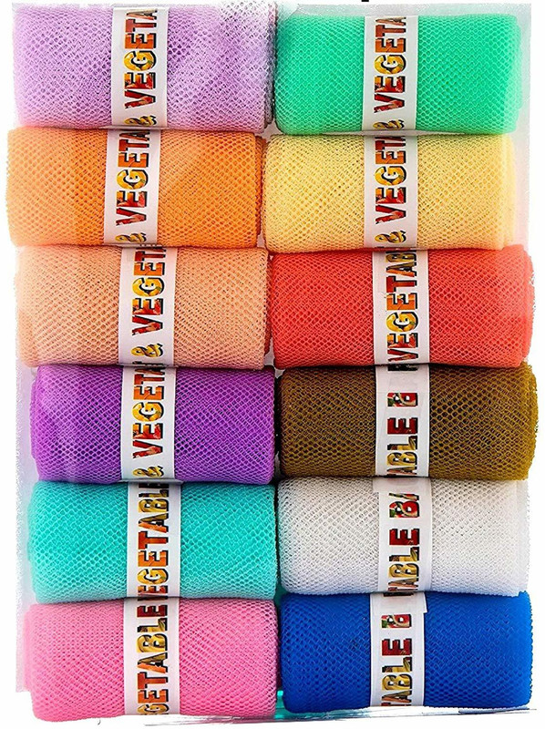 Tagve Multipurpose Reusable Net Vegetable Organizer /Fridge Pack of 12 Grocery Bags(Multicolor)