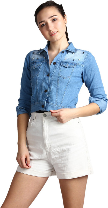 clothvilla Full Sleeve Ombre Women Denim Jacket