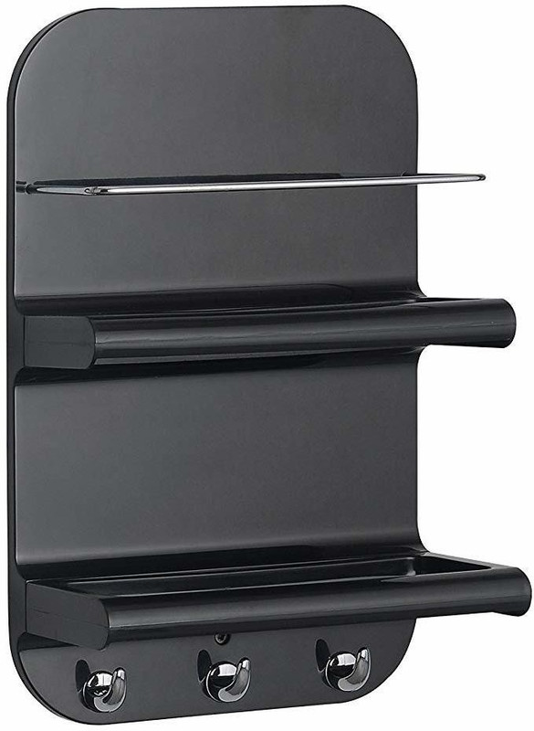 xllent UW 29 Black Plastic Wall Shelf(Number of Shelves - 2, Black)