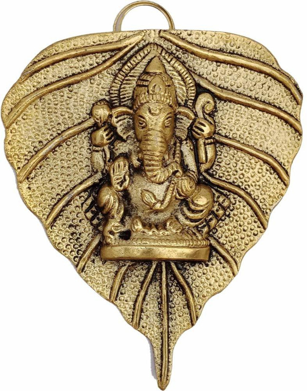 pk craft Metal Pan Patta Ganesh Decorative Wall Hanging Showpiece Figurine Decorative Showpiece  -  13 cm(Metal Alloy)