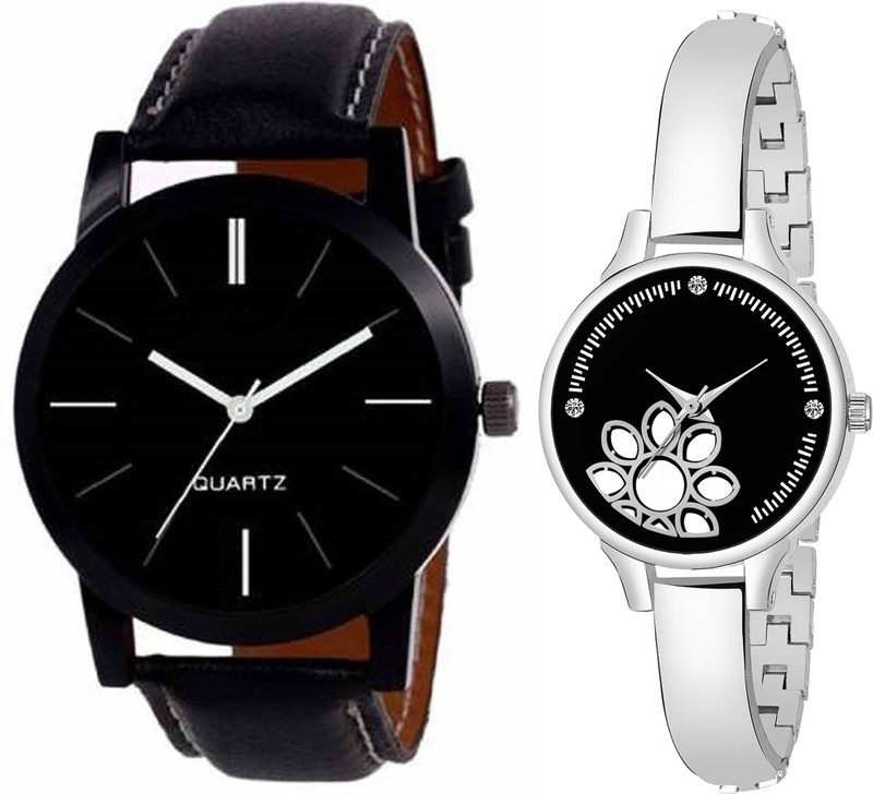 rigolz Combo pack 2 Attractive Party-Wedding Multicolor Dial Bracelet Bangle Couple Watch For Boys & Girls ZZ406F117 Analog Watch  - For Men & Women