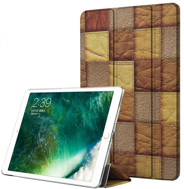 DuraSafe Cases Flip Cover for Apple iPad Air 2 Gen 2014 - 9.7 Inch [ A1566 A1567 ](Brown Patchwork Print, Shock Proof)