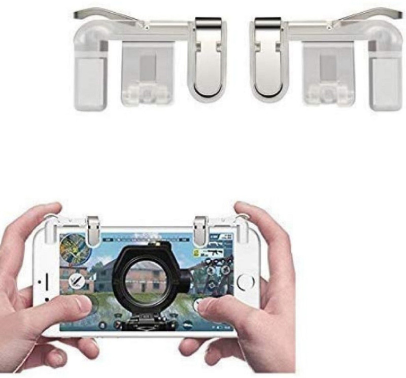 AUQA FRESh Pubg Trigger Metal For Gaming (Silver, White, For Android, iOS) Gaming Accessory Kit(Multicolor, For Android, iOS)