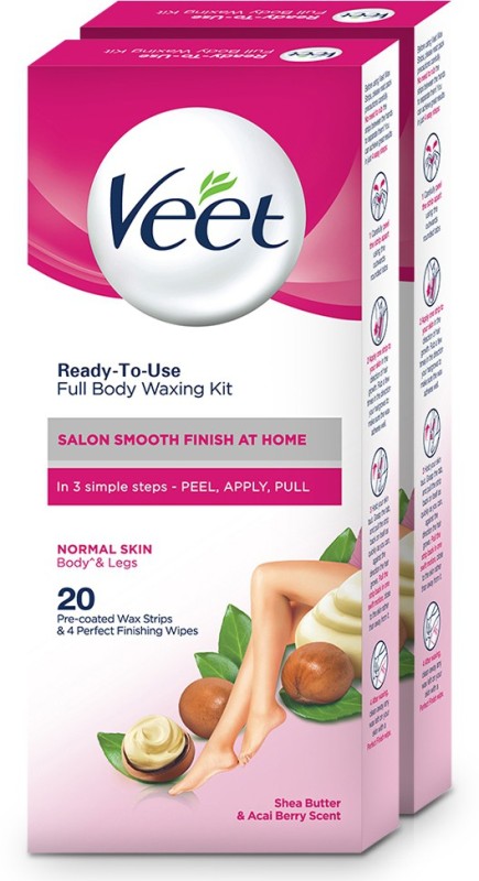 Veet Full Body Normal Skin Waxing Kit Strips(40, Set of 2)