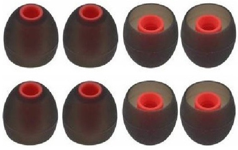 capcha 8 pcs Red Earbuds Rubber earphone tips replacement In The Ear Headphone Cushion(Pack of 8, Black)