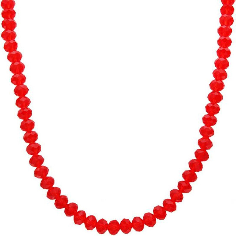 gulzar distributers Red Ethnic Crystal Mala Crystal Glass Chain Glass Chain