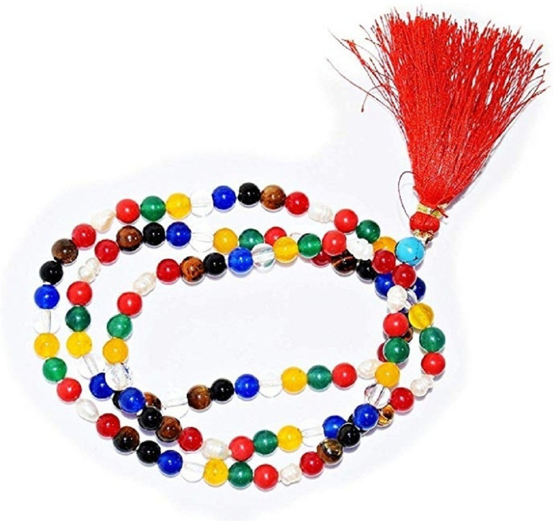 maa bhagwati traders Navartna mala with 100% Original Crystal Stone Chain